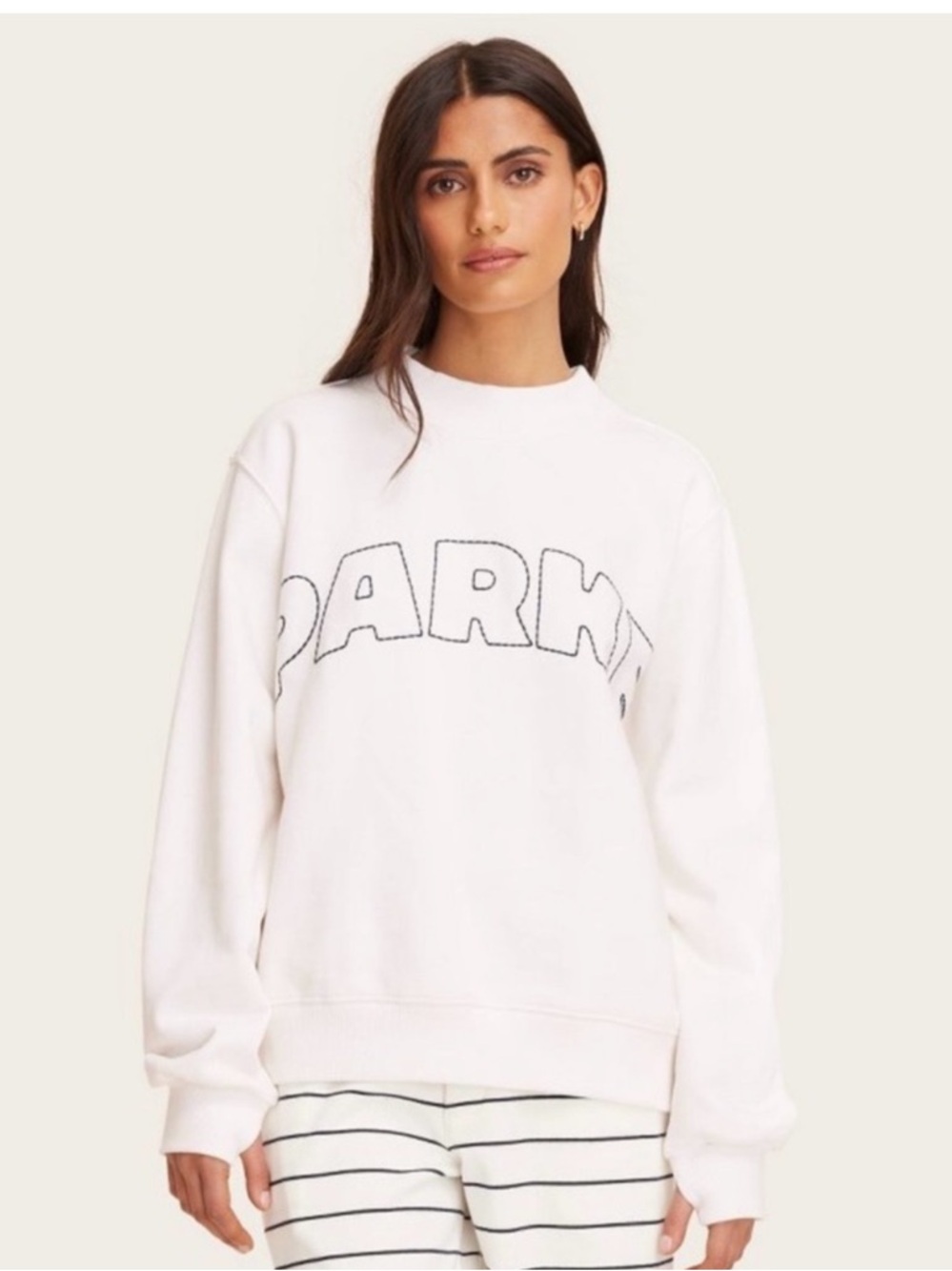 PARKE x Target White Mockneck Sweatshirt L/XL NWT Limited Edition Logo Crewneck